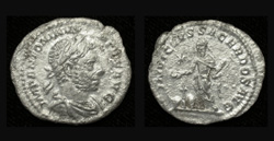 Elagabalus, Denarius, Sacrificing as Syrian Priest reverse